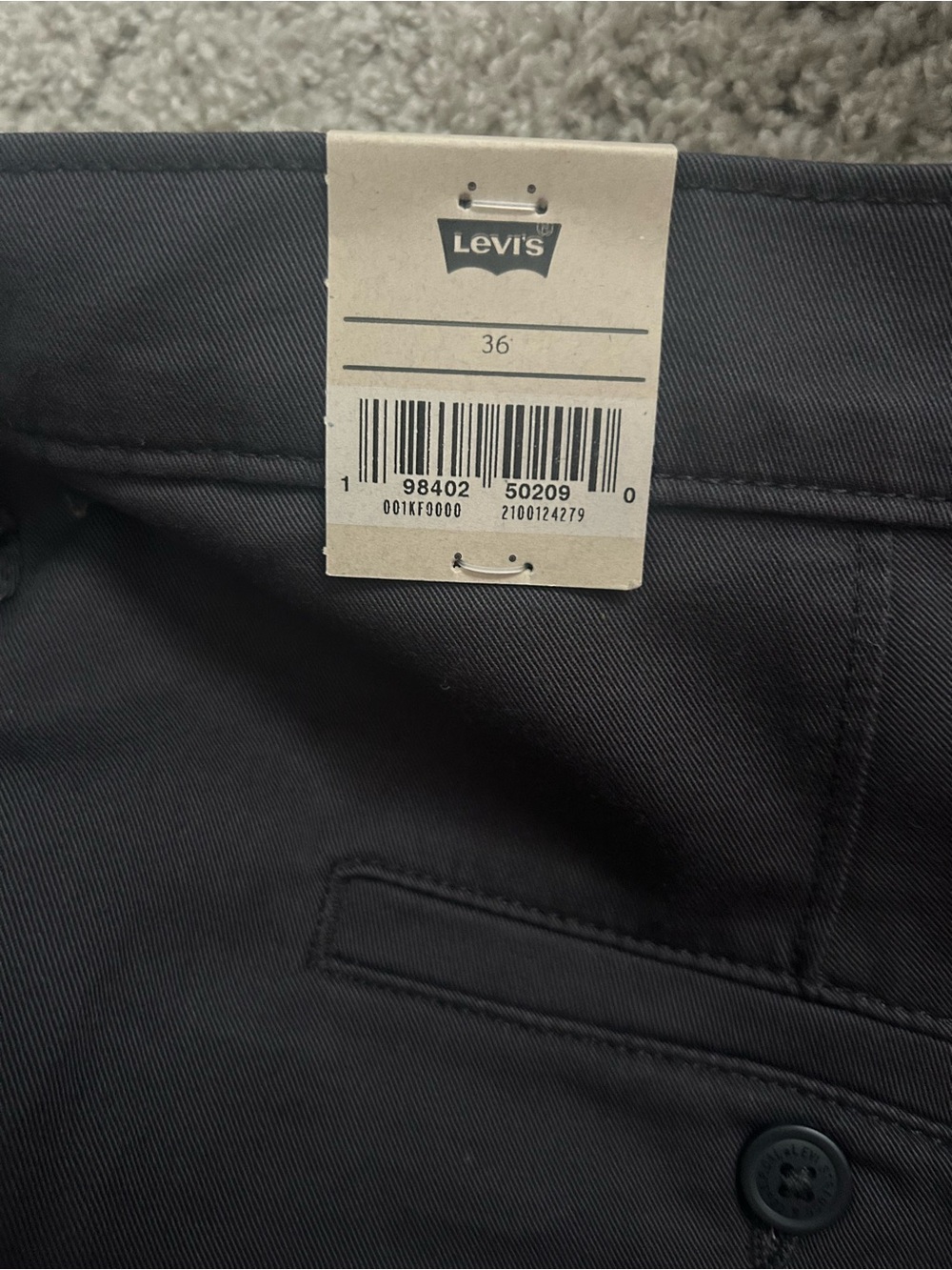 Levi’s Men’s Black Chino Shorts Relaxed Fit Flat Front Zip Pockets NWT - Picture 3 of 3